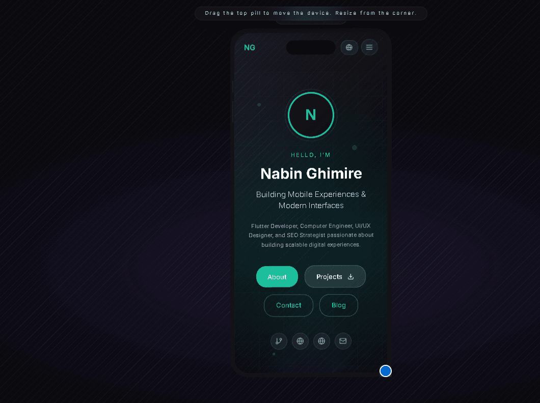 Mobile Portfolio screenshot